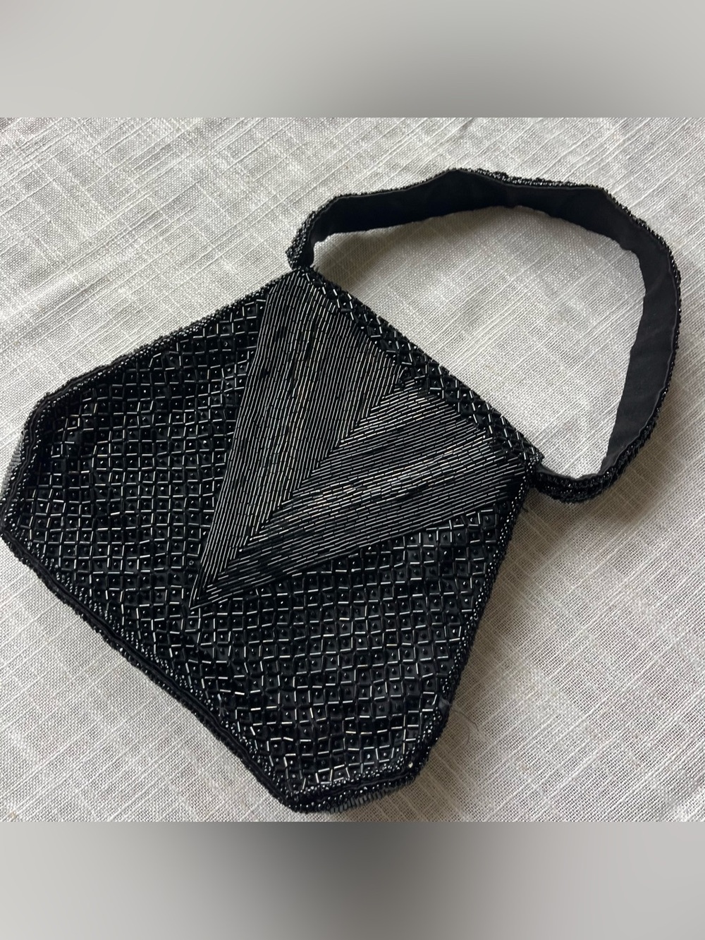 Stunning Vtg Little Black Evening Bag